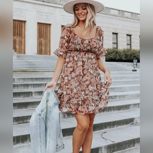 Altered State Autumn Floral Mini Dress